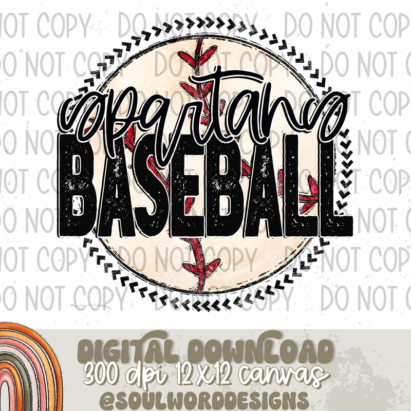 Spartans Baseball Circle Mascot - DIGITAL DOWNLOAD