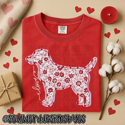 Valentine Faux Quilted Dogs - DIGITAL DOWNLOAD