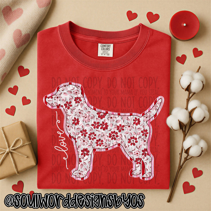 Valentine Faux Quilted Dogs - DIGITAL DOWNLOAD