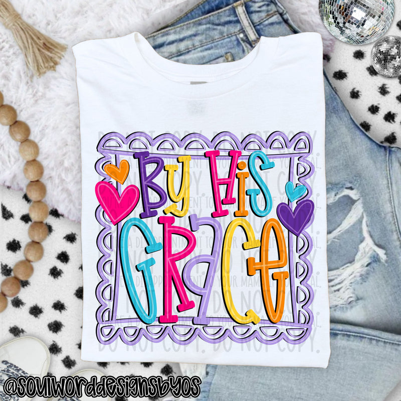 By His Grace Bright Doodle - DIGITAL DOWNLOAD