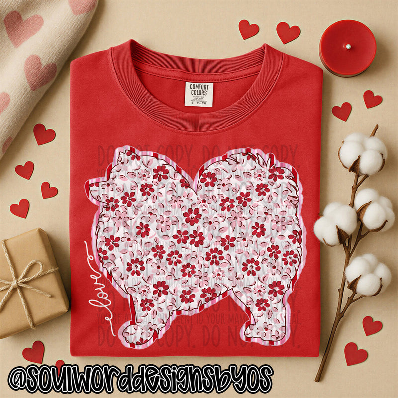 Valentine Faux Quilted Dogs - DIGITAL DOWNLOAD