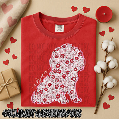 Valentine Faux Quilted Dogs - DIGITAL DOWNLOAD