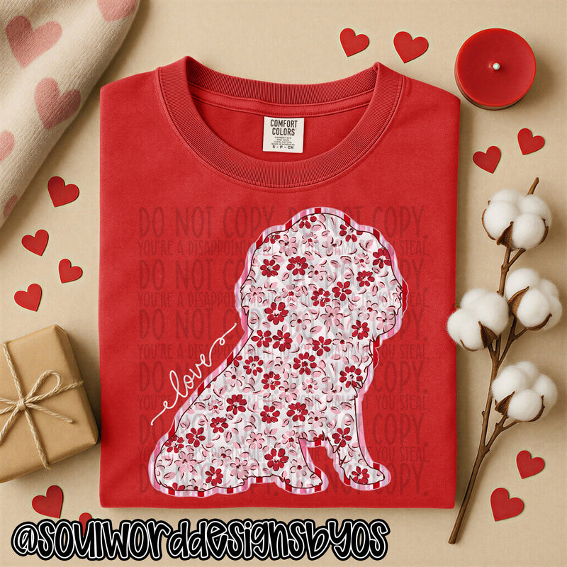 Valentine Faux Quilted Dogs - DIGITAL DOWNLOAD