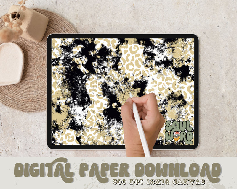 Black and Gold Mashup 12x12 Digital Paper Design - DIGITAL DOWNLOAD