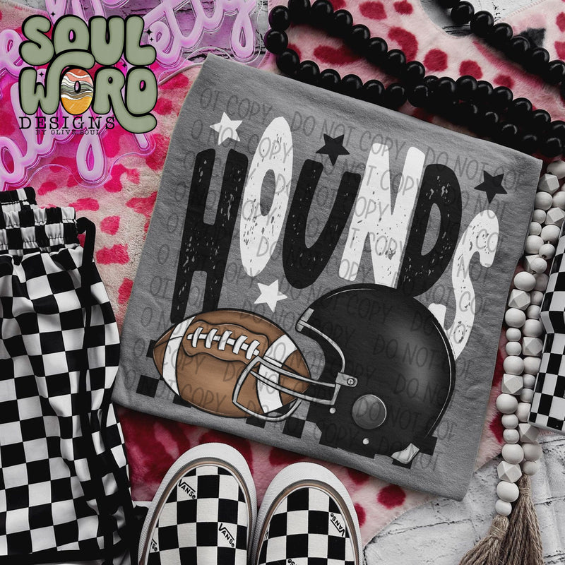 Hounds Black/White Football & Helmet - DIGITAL DOWNLOAD