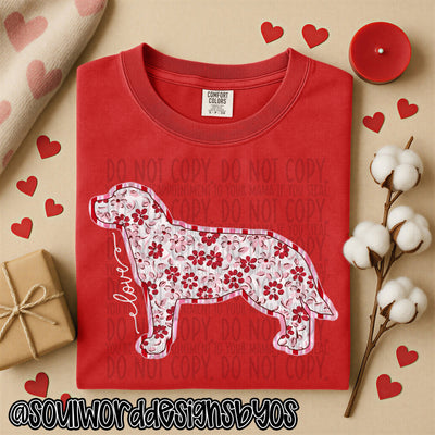 Valentine Faux Quilted Dogs - DIGITAL DOWNLOAD