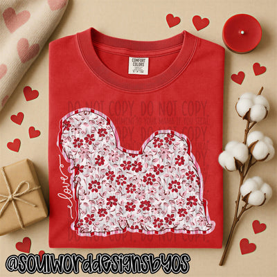 Valentine Faux Quilted Dogs - DIGITAL DOWNLOAD