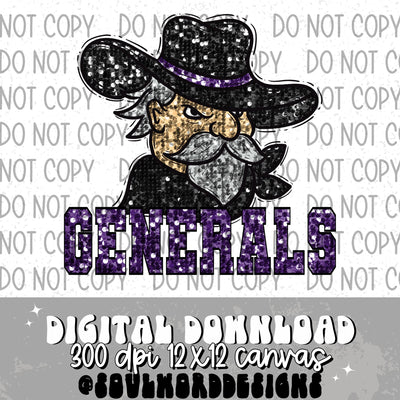 Generals Sequin Mascot - DIGITAL DOWNLOAD