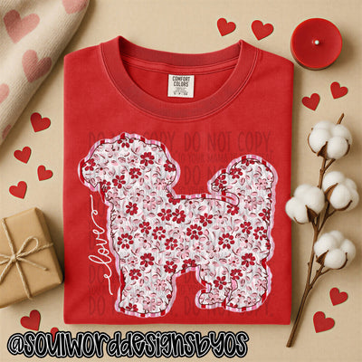 Valentine Faux Quilted Dogs - DIGITAL DOWNLOAD