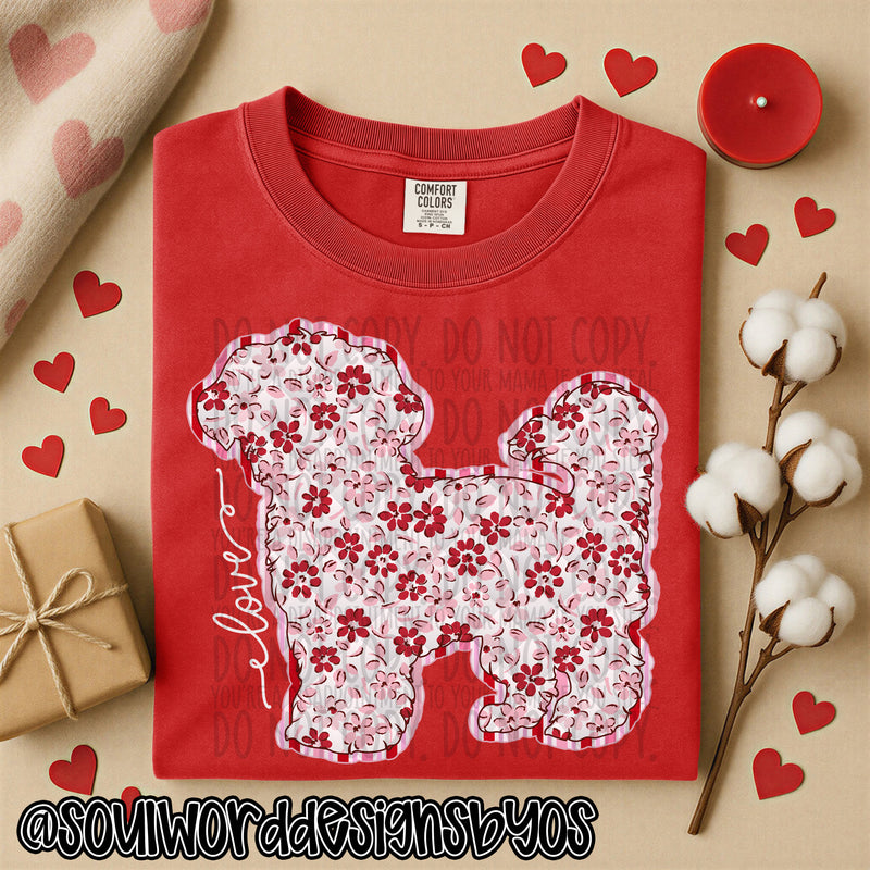 Valentine Faux Quilted Dogs - DIGITAL DOWNLOAD