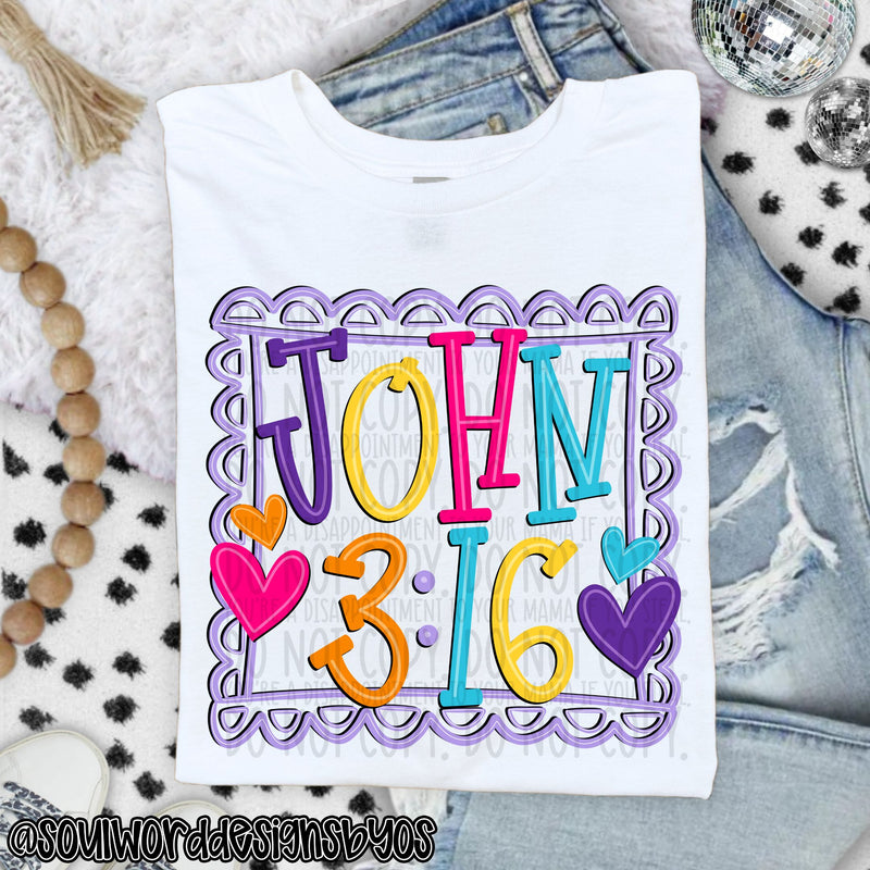 John 3:16 Bright Doodle - DIGITAL DOWNLOAD
