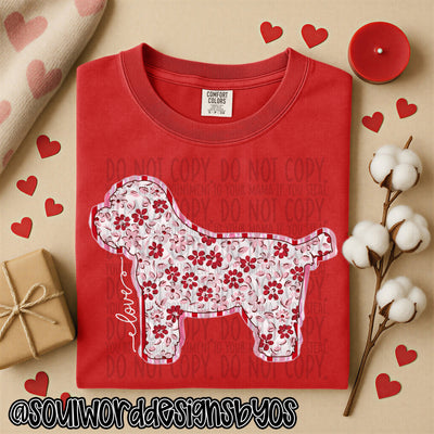 Valentine Faux Quilted Dogs - DIGITAL DOWNLOAD