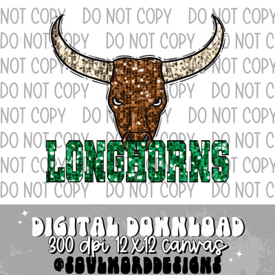 Longhorns Sequin Mascot - DIGITAL DOWNLOAD