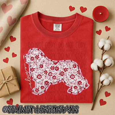 Valentine Faux Quilted Dogs - DIGITAL DOWNLOAD