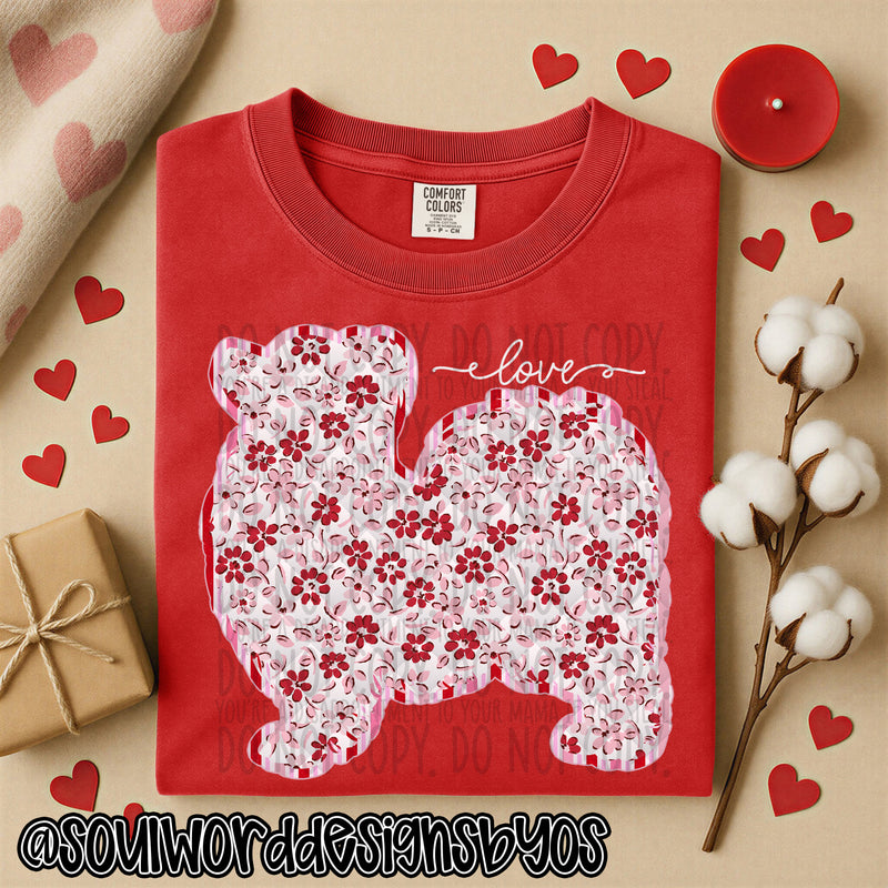 Valentine Faux Quilted Dogs - DIGITAL DOWNLOAD