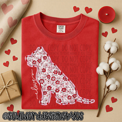 Valentine Faux Quilted Dogs - DIGITAL DOWNLOAD