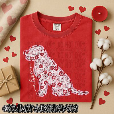 Valentine Faux Quilted Dogs - DIGITAL DOWNLOAD