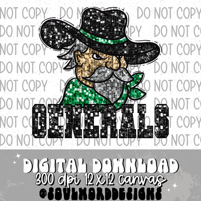 Generals Sequin Mascot - DIGITAL DOWNLOAD