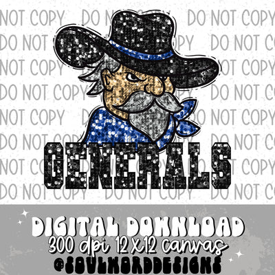 Generals Sequin Mascot - DIGITAL DOWNLOAD