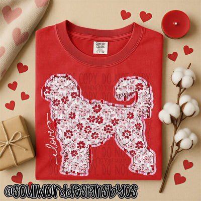 Valentine Faux Quilted Dogs - DIGITAL DOWNLOAD