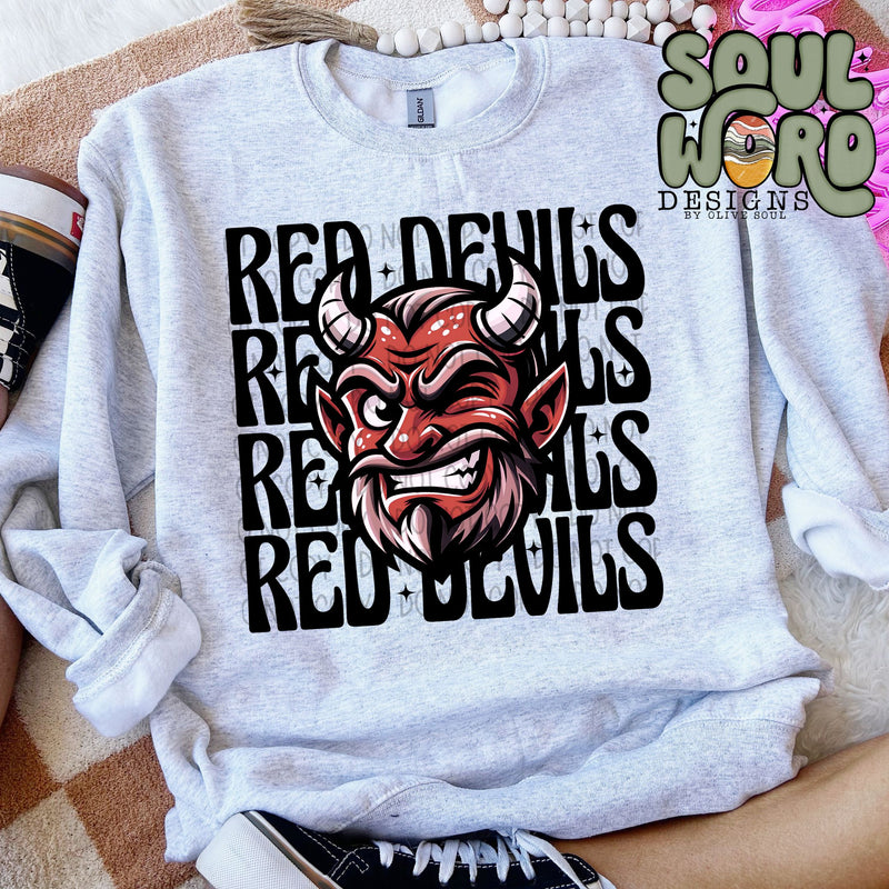 Red Devils Winking Mascot - DIGITAL DOWNLOAD