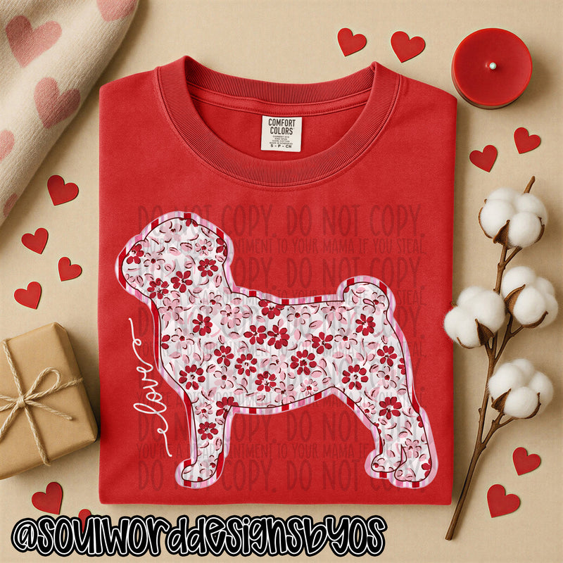 Valentine Faux Quilted Dogs - DIGITAL DOWNLOAD