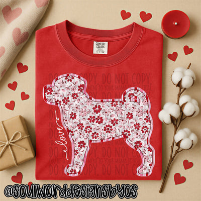 Valentine Faux Quilted Dogs - DIGITAL DOWNLOAD