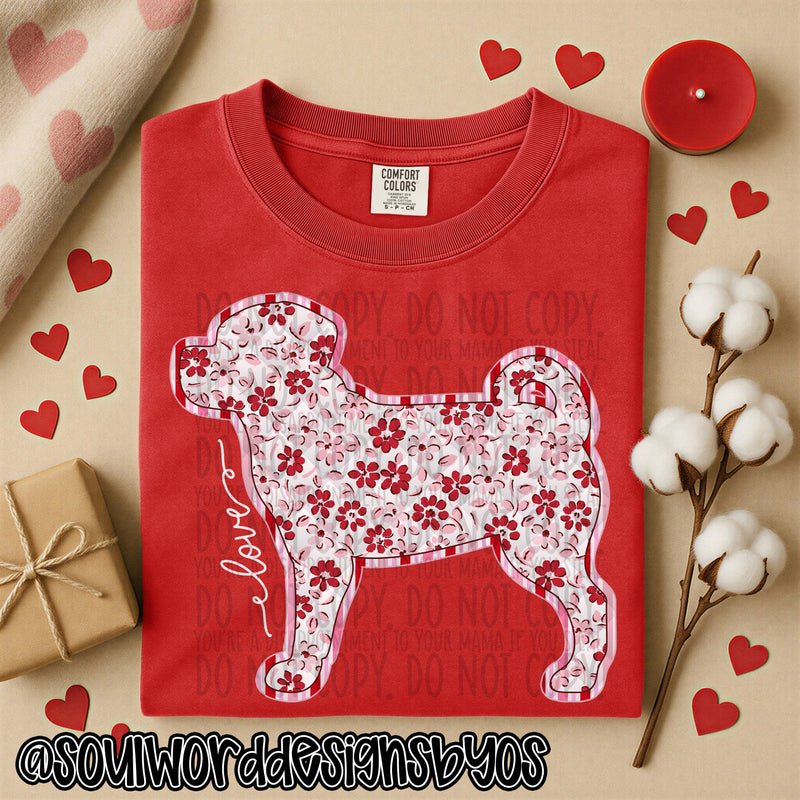 Valentine Faux Quilted Dogs - DIGITAL DOWNLOAD