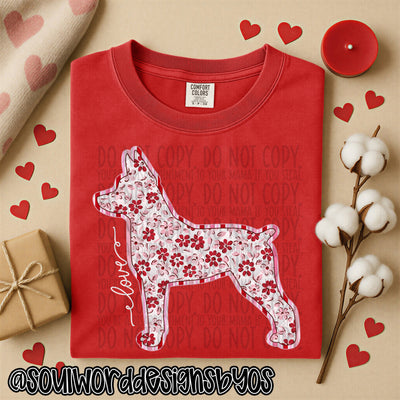 Valentine Faux Quilted Dogs - DIGITAL DOWNLOAD