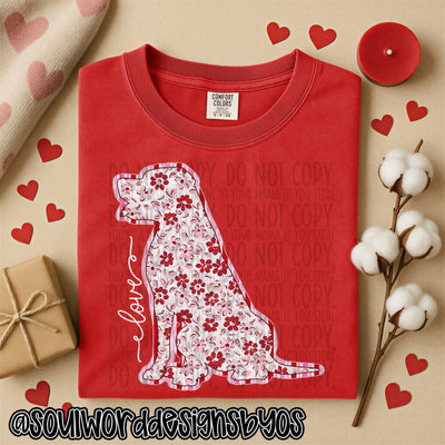 Valentine Faux Quilted Dogs - DIGITAL DOWNLOAD