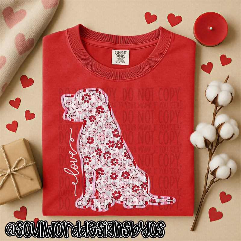 Valentine Faux Quilted Dogs - DIGITAL DOWNLOAD