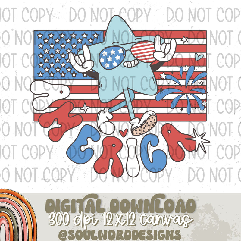 America Retro Flag - DIGITAL DOWNLOAD