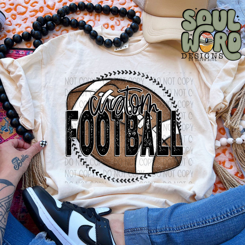 CUSTOM Football Grunge Circle - DIGITAL DOWNLOAD