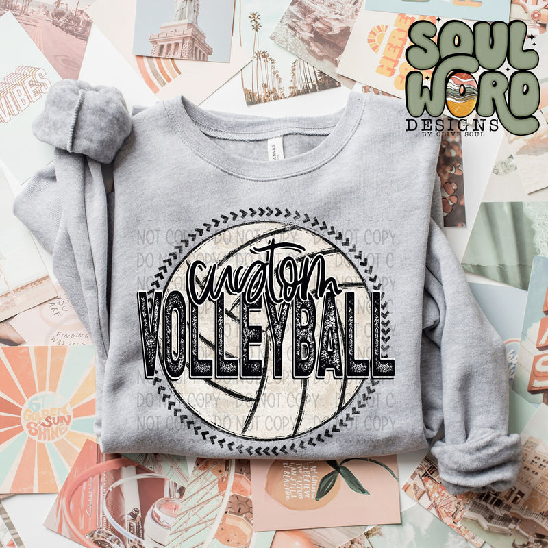 CUSTOM Volleyball Grunge Circle - DIGITAL DOWNLOAD