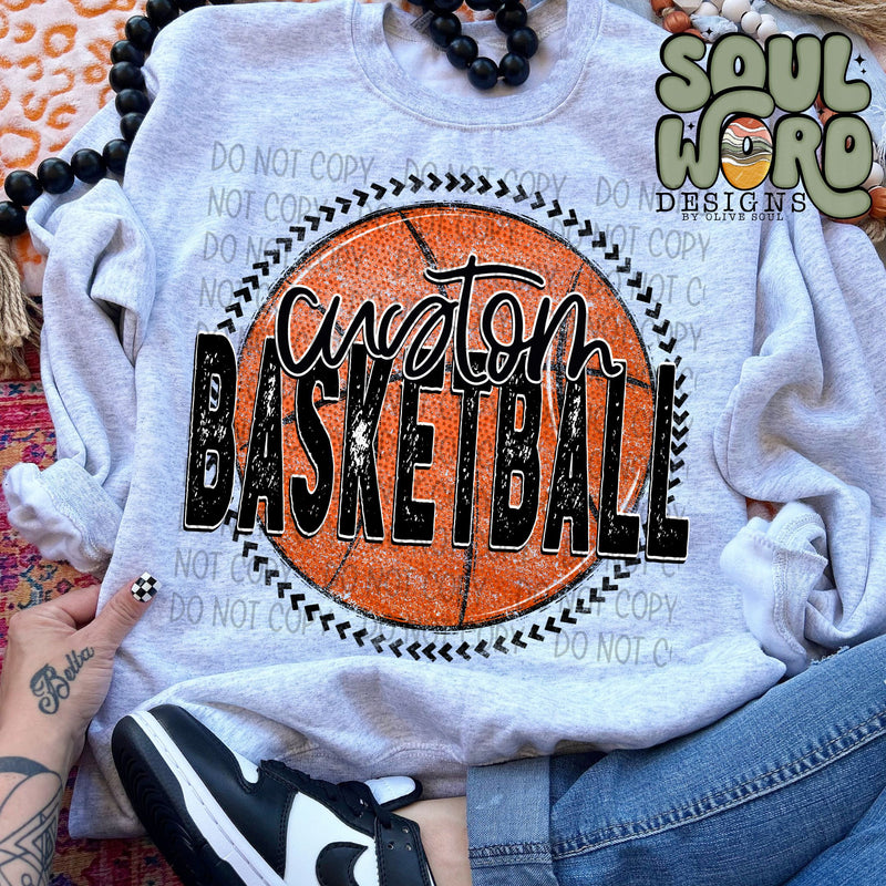 CUSTOM Basketball Grunge Circle - DIGITAL DOWNLOAD