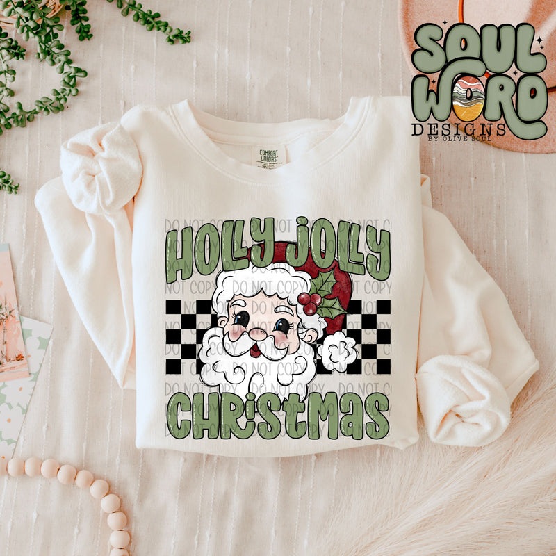 Holly Jolly Christmas Vintage Santa - DIGITAL DOWNLOAD