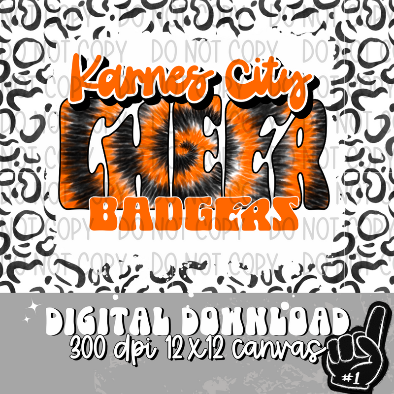 Karnes City Badgers Tie Dye Cheer - DIGITAL DOWNLOAD