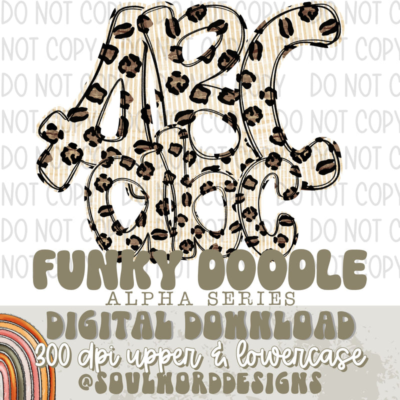 Leopard Stripes Funky Doodle Alpha Set - DIGITAL DOWNLOAD