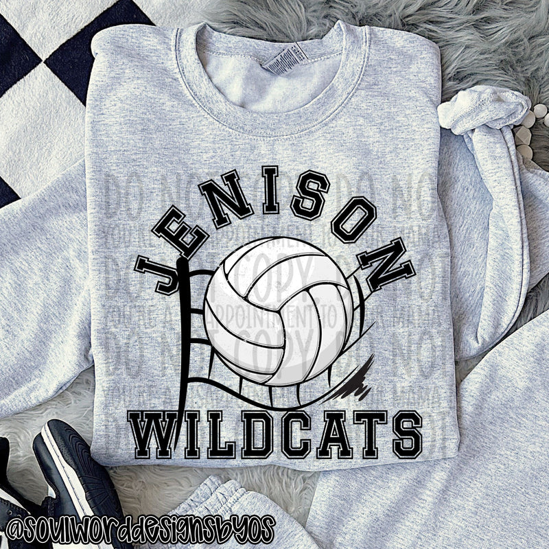 CUSTOM Volleyball Grunge Mascot - DIGITAL DOWNLOAD