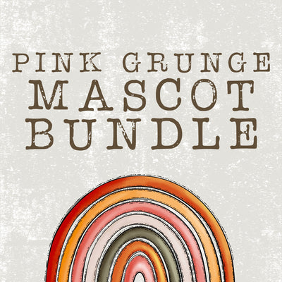 Pink Grunge Mascot Bundle - DIGITAL DOWNLOAD