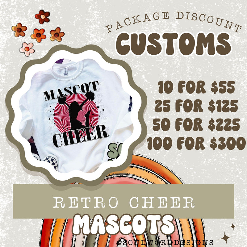 Retro Cheer Mascot BUNDLES - DIGITAL DOWNLOAD