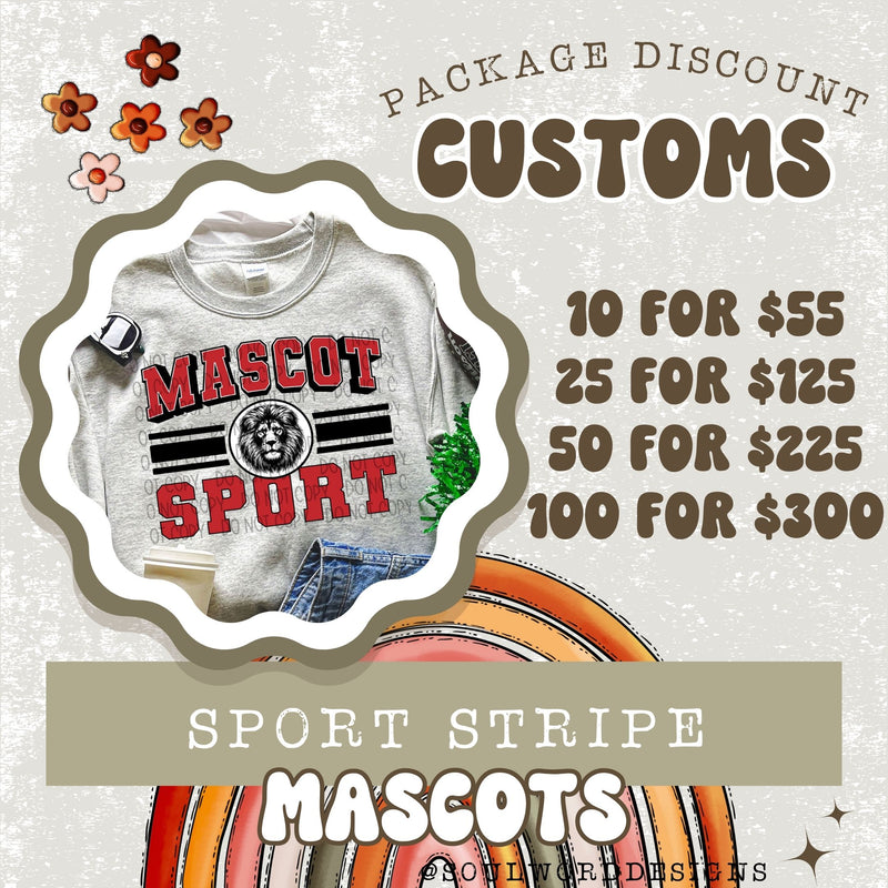 Sport Stripe Mascot BUNDLES - DIGITAL DOWNLOAD