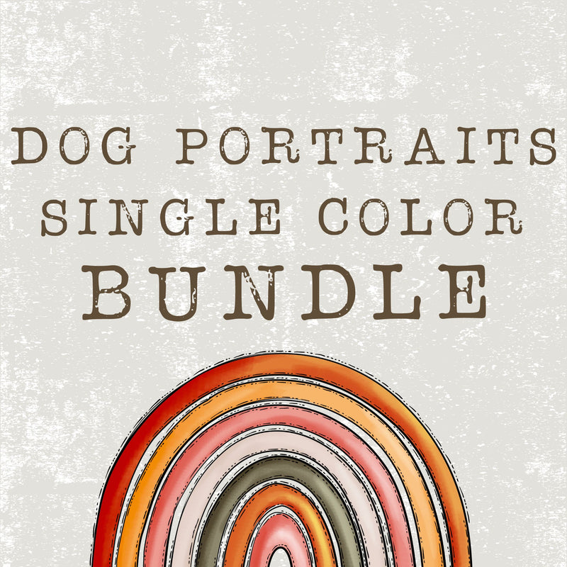 Single Color Dog Portrait Bundle - DIGITAL DOWNLOAD