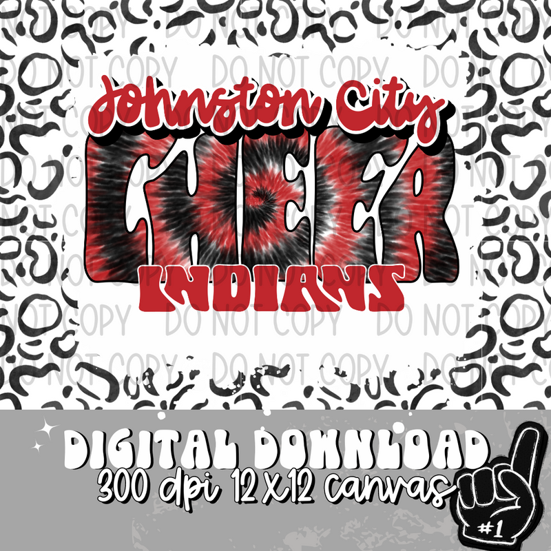 Johnston City Indians Tie Dye Cheer Red - DIGITAL DOWNLOAD