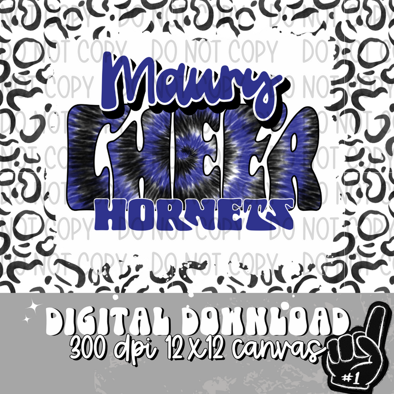 Maury Hornets Tie Dye Cheer Royal - DIGITAL DOWNLOAD