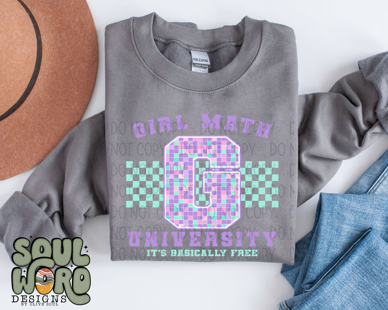 Girl Math University Purple Mint - DIGITAL DOWNLOAD