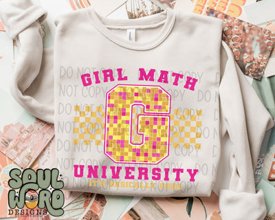 Girl Math University Pink Mustard - DIGITAL DOWNLOAD