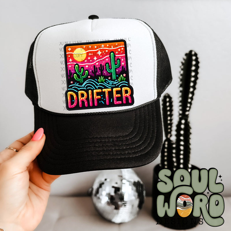 Drifter Faux Embroidered Patch - DIGITAL DOWNLOAD