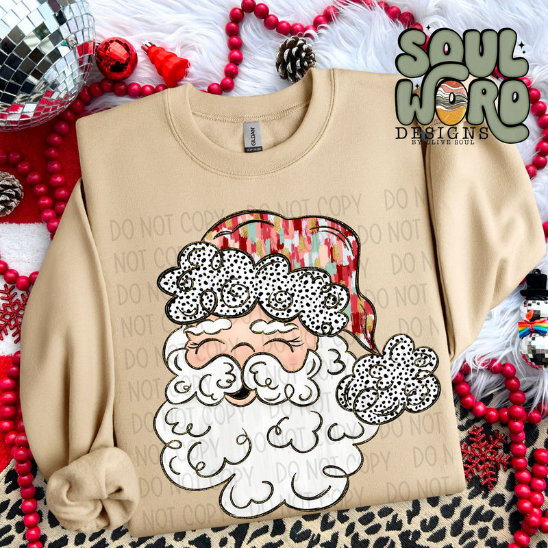 Brush Stroke Whimsical Santa - DIGITAL DOWNLOAD