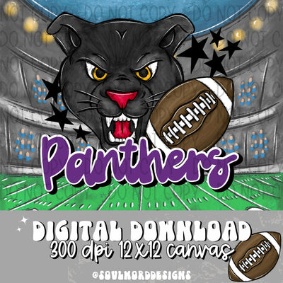 Panthers Mascot Purple - DIGITAL DOWNLOAD